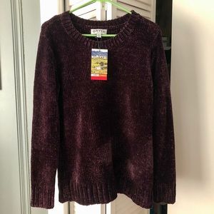 NWT! Orvis chenille sweater in purple